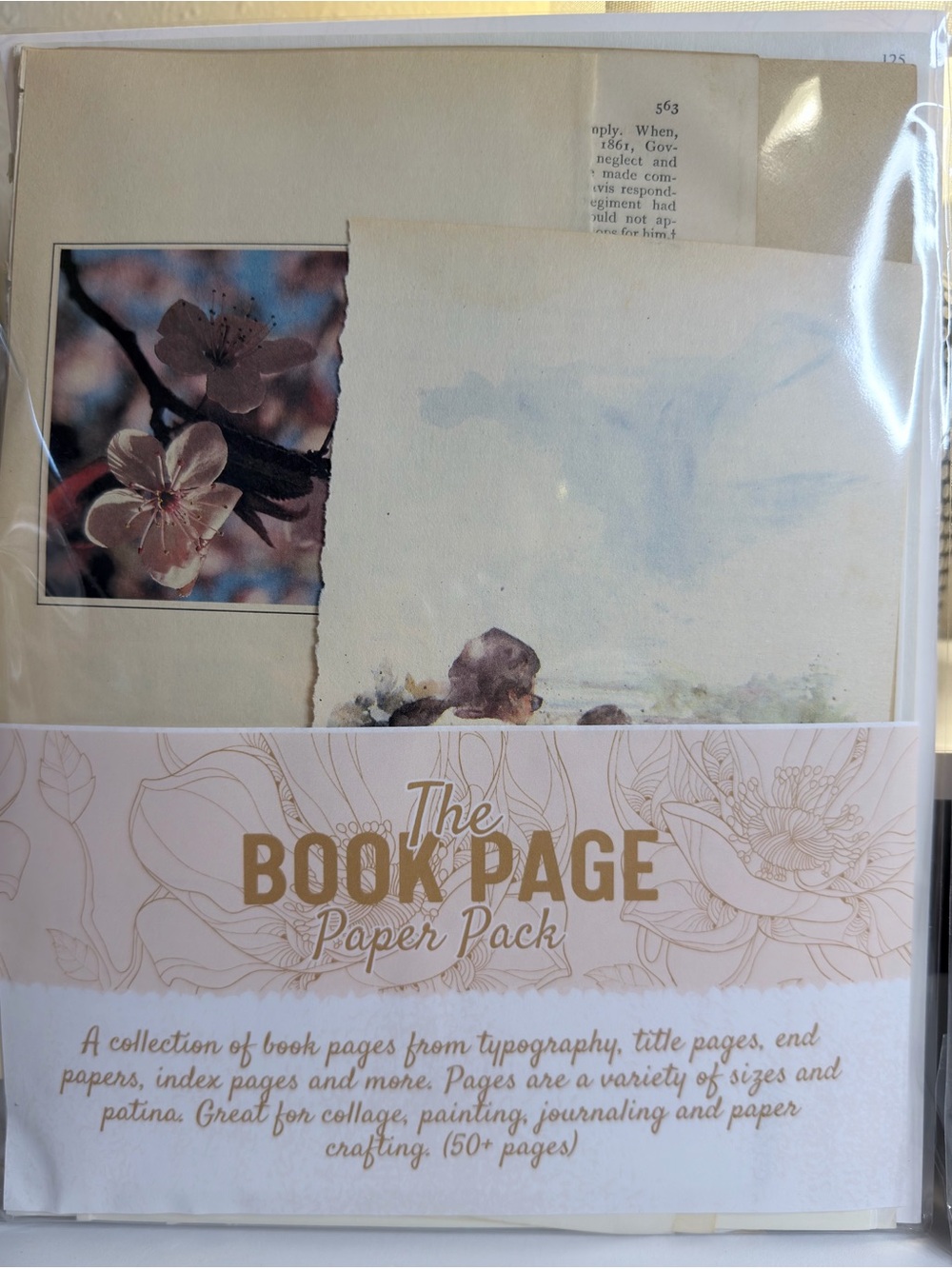 - Vintage Cream Book Pages for Crafting